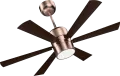 Urus Ceiling Fan with Remote Control in Antique Gold Wood Finish – 1200mm Sweep Size