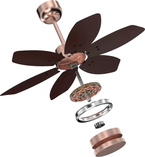 Contemporary Loft Ceiling Fan with powerful motor and designer appeal for urban spaces.