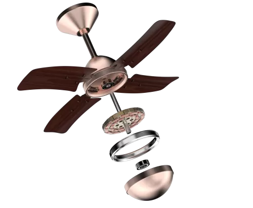 Stella Designer Ceiling Fan with elegant finish and noiseless operation for stylish interiors.