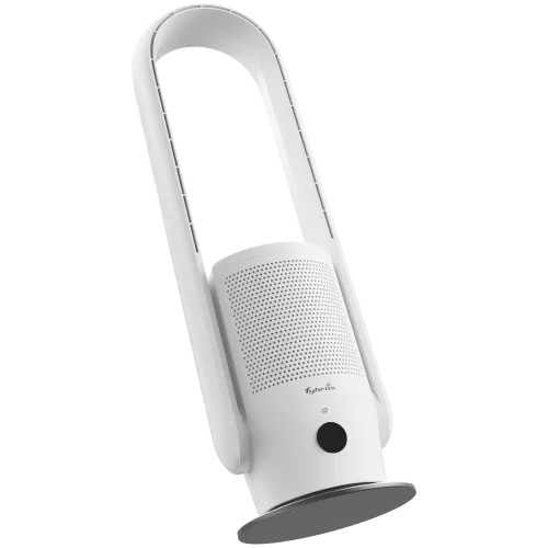 Glide Bladeless Fan with Air Purifier – Sleek White Design by Fybros