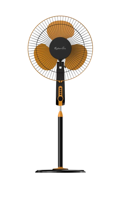 Vayu Pedestal Fan with portable stand, height adjustment, and efficient cooling.