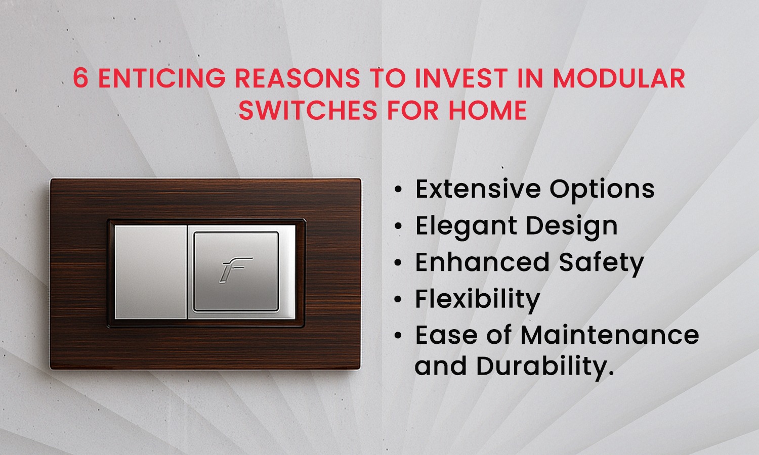 Durable modular switch for home electrical safety.