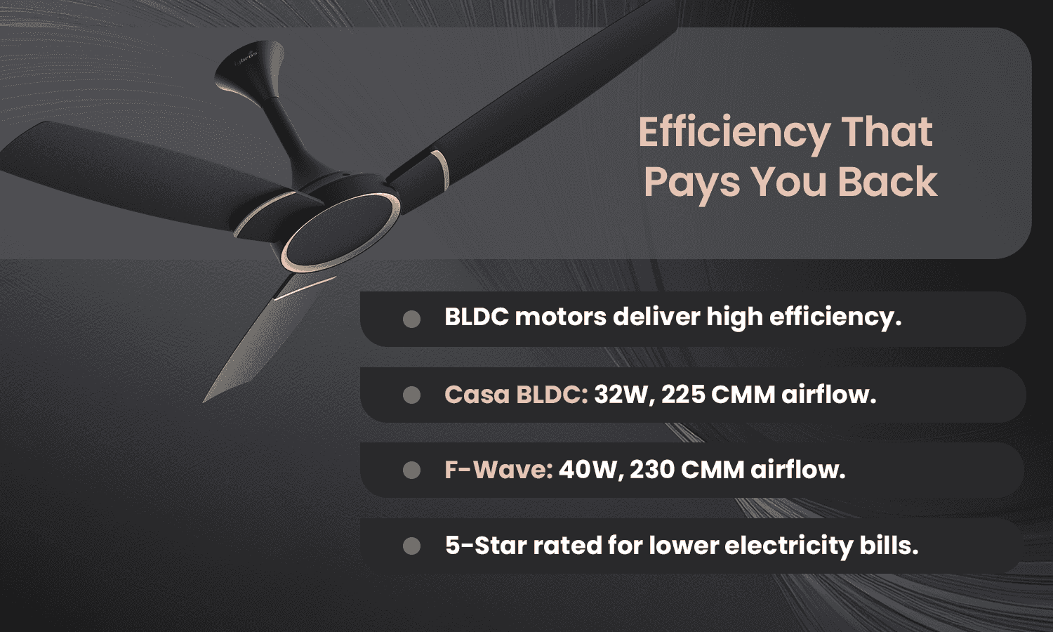 Bldc fans motors and efficiency