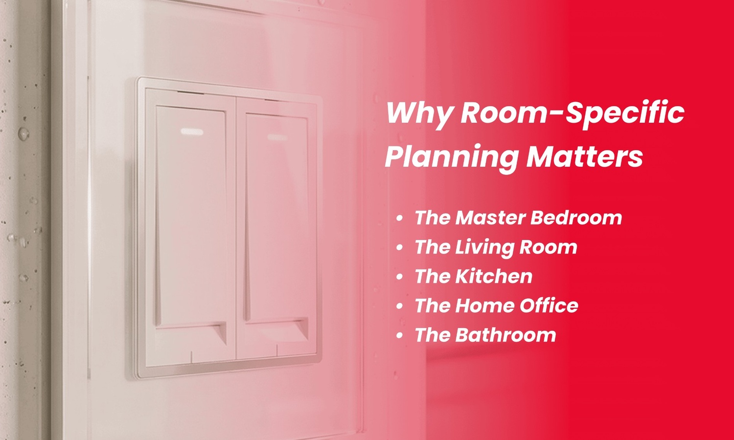Two-module switchboard for room-specific electrical planning.