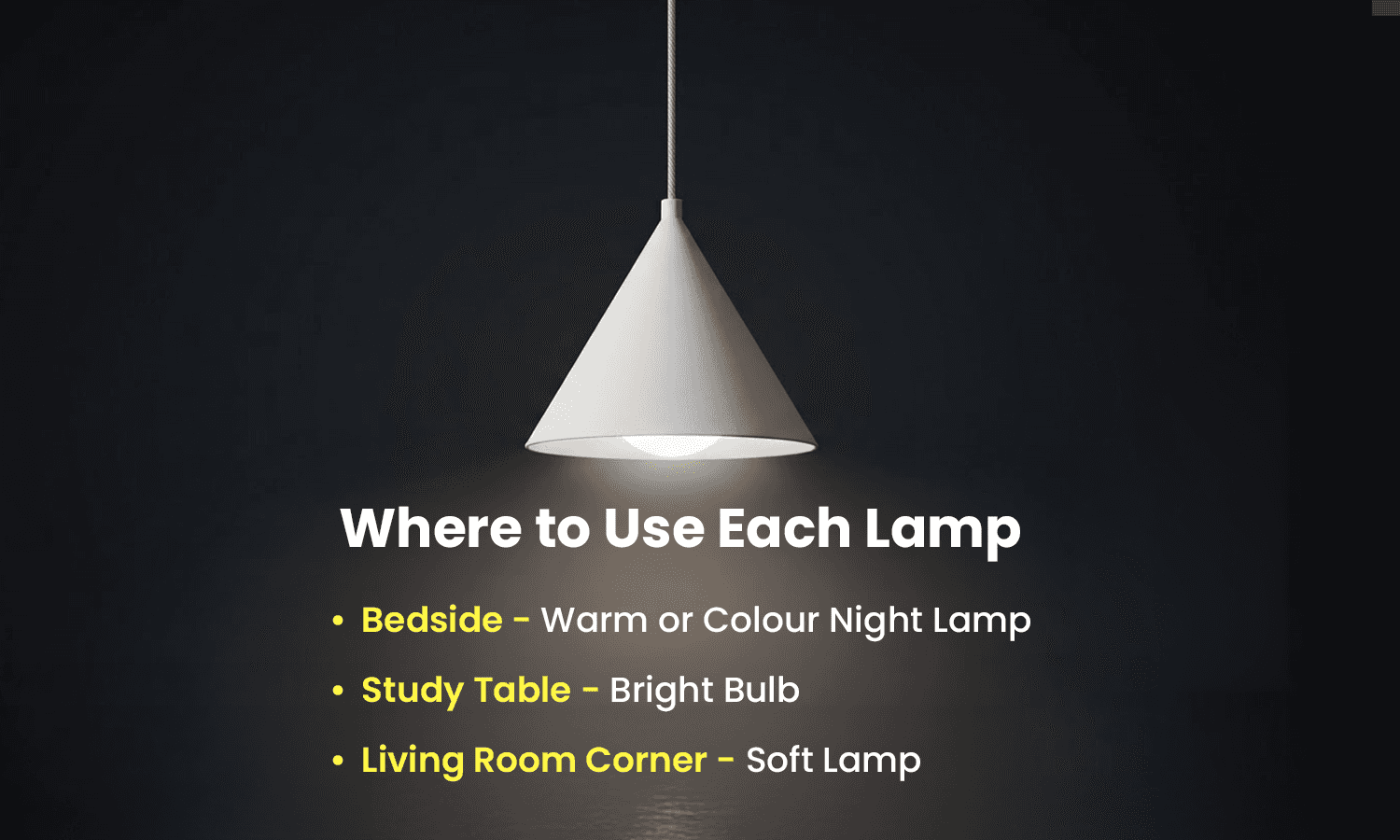 Best places to use warm light LED including bedroom, living room, dining area, and festive decor