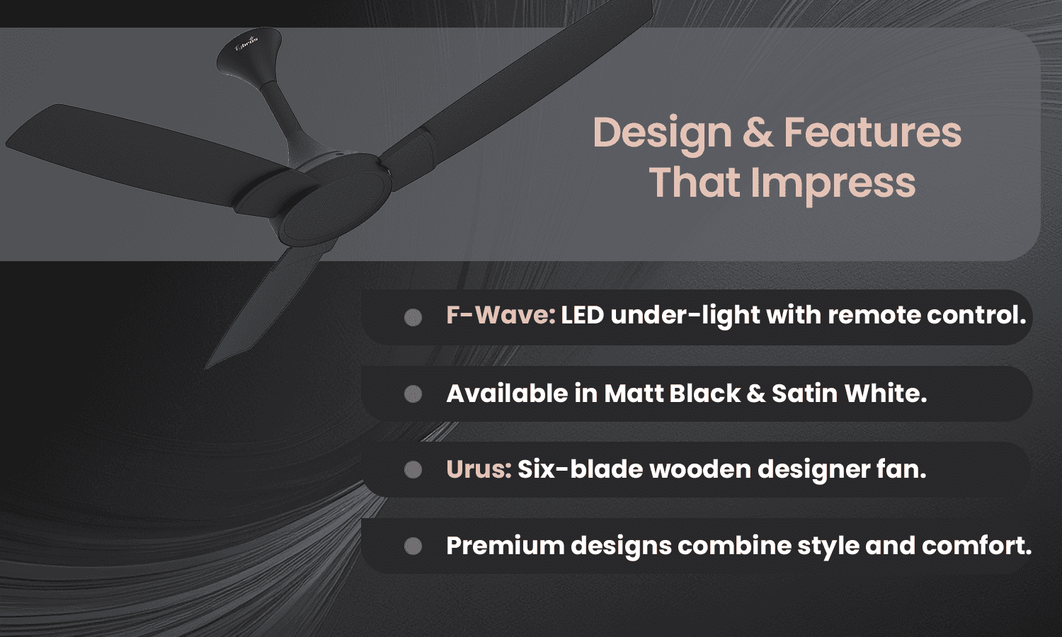 ceiling fan designs and features