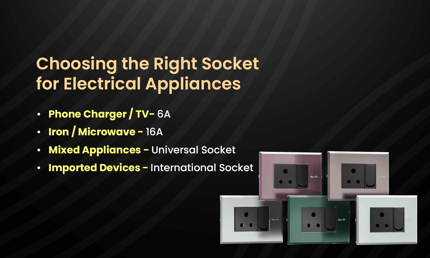 choosing the right socket for electrical appliances