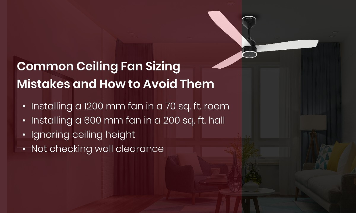 Ceiling fan sizing mistakes for rooms, height, and clearance guide