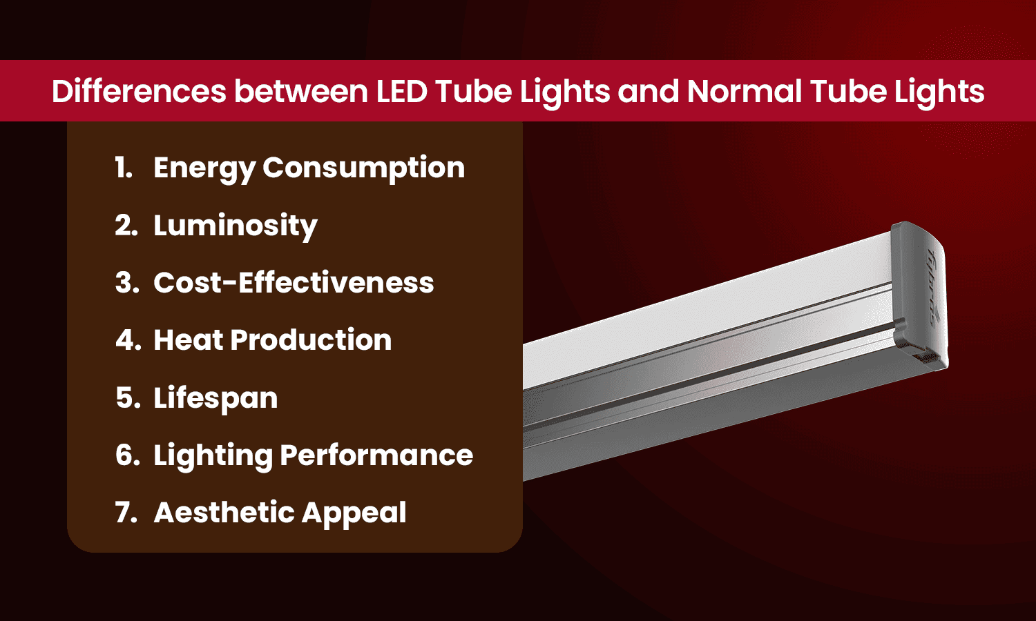 Difference between LED tube light and normal tube light for home lighting