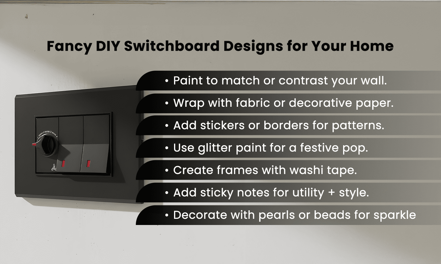 Different types of modular switchboards including classic, metallic and touchscreen