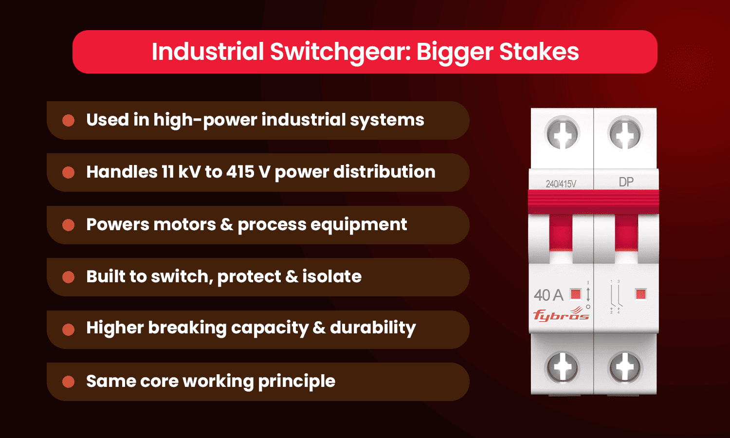 Industrial switchgear for power distribution and circuit protection