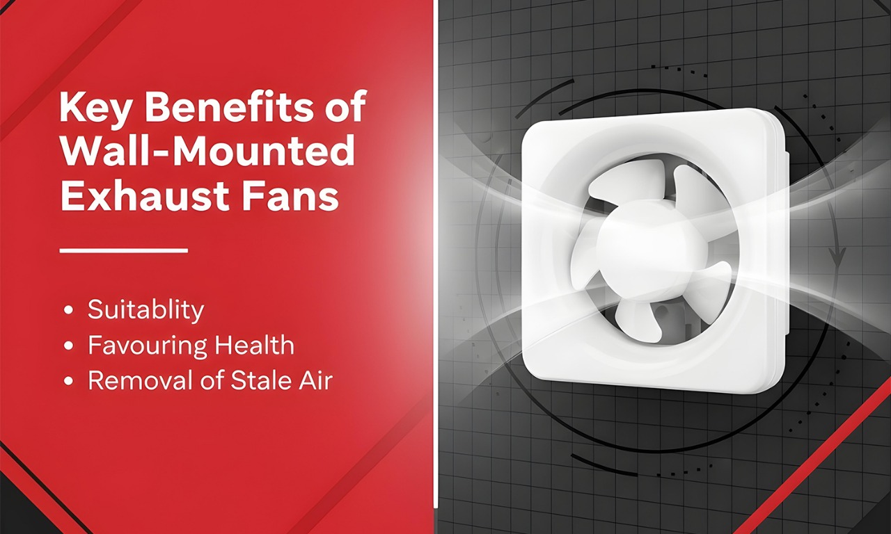 Key benefits of wall-mounted exhaust fans – improves air quality and removes stale air.