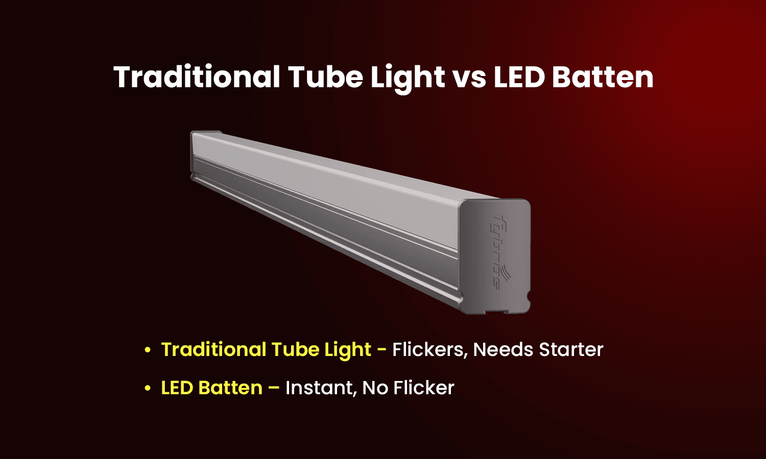 Traditional tube light vs LED batten Light