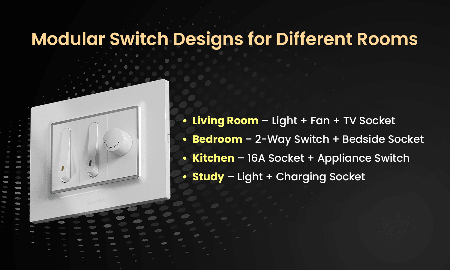 modular switch board designs for different rooms