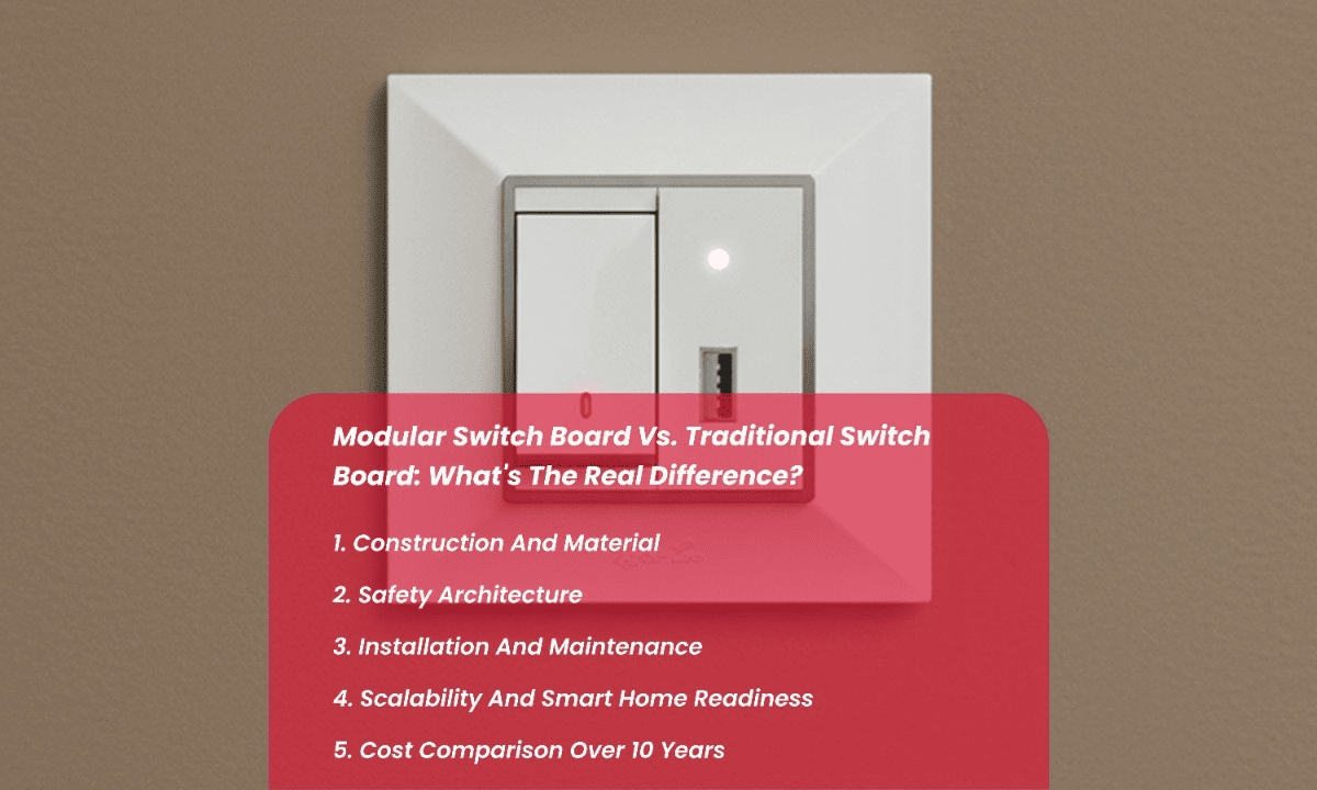 Modular vs traditional switchboard differences with modern electrical switch panel.
