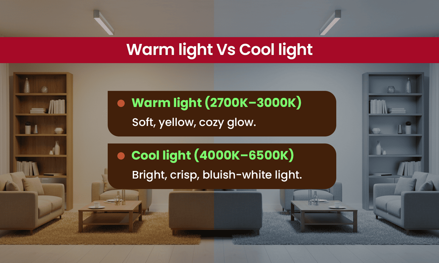 Warm light vs cool light comparison
