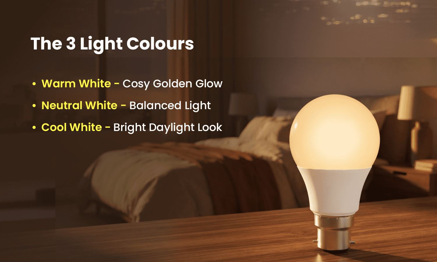 Best places to use warm light LED including bedroom, living room, dining area, and festive decor
