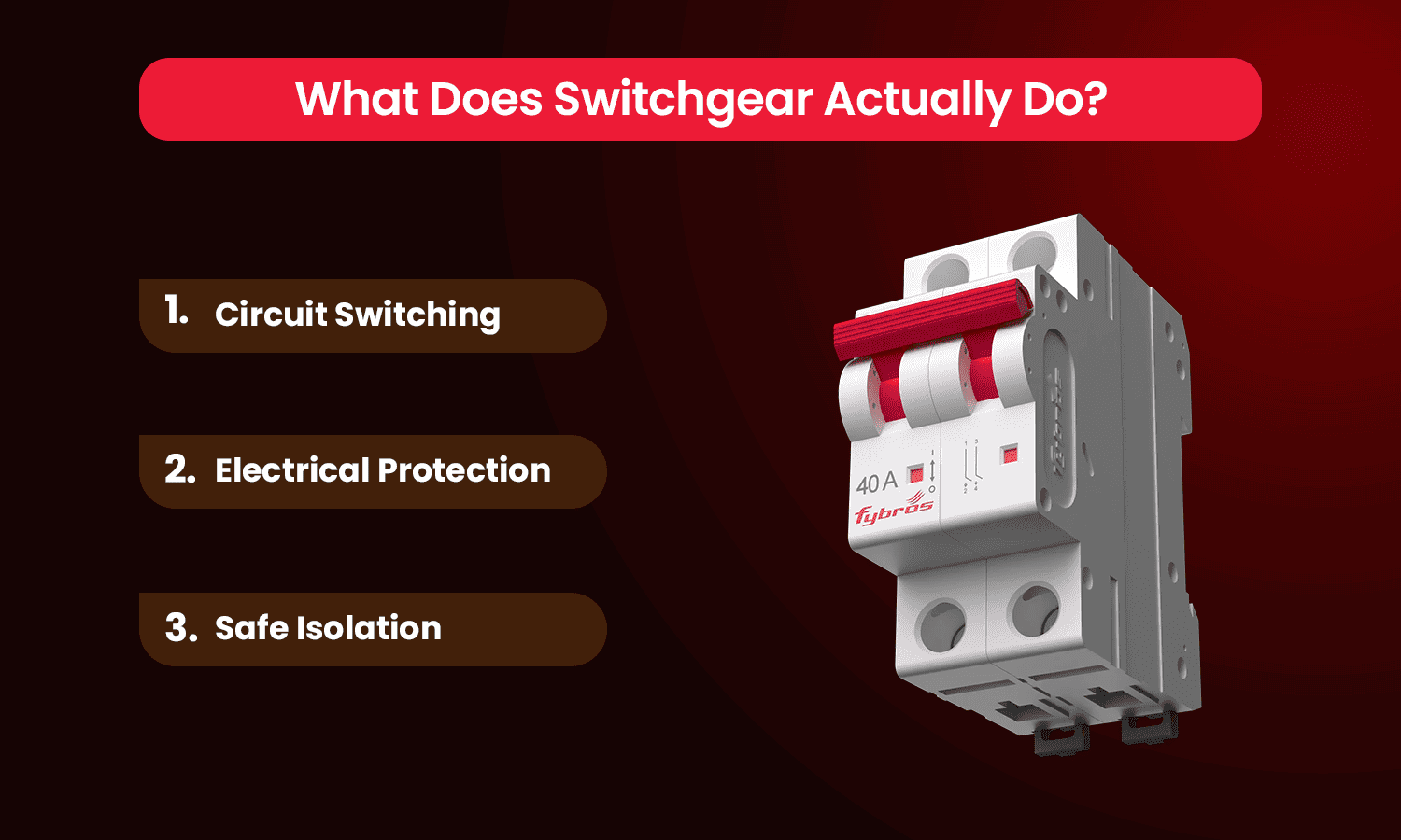 Switchgear for circuit protection and safe power control