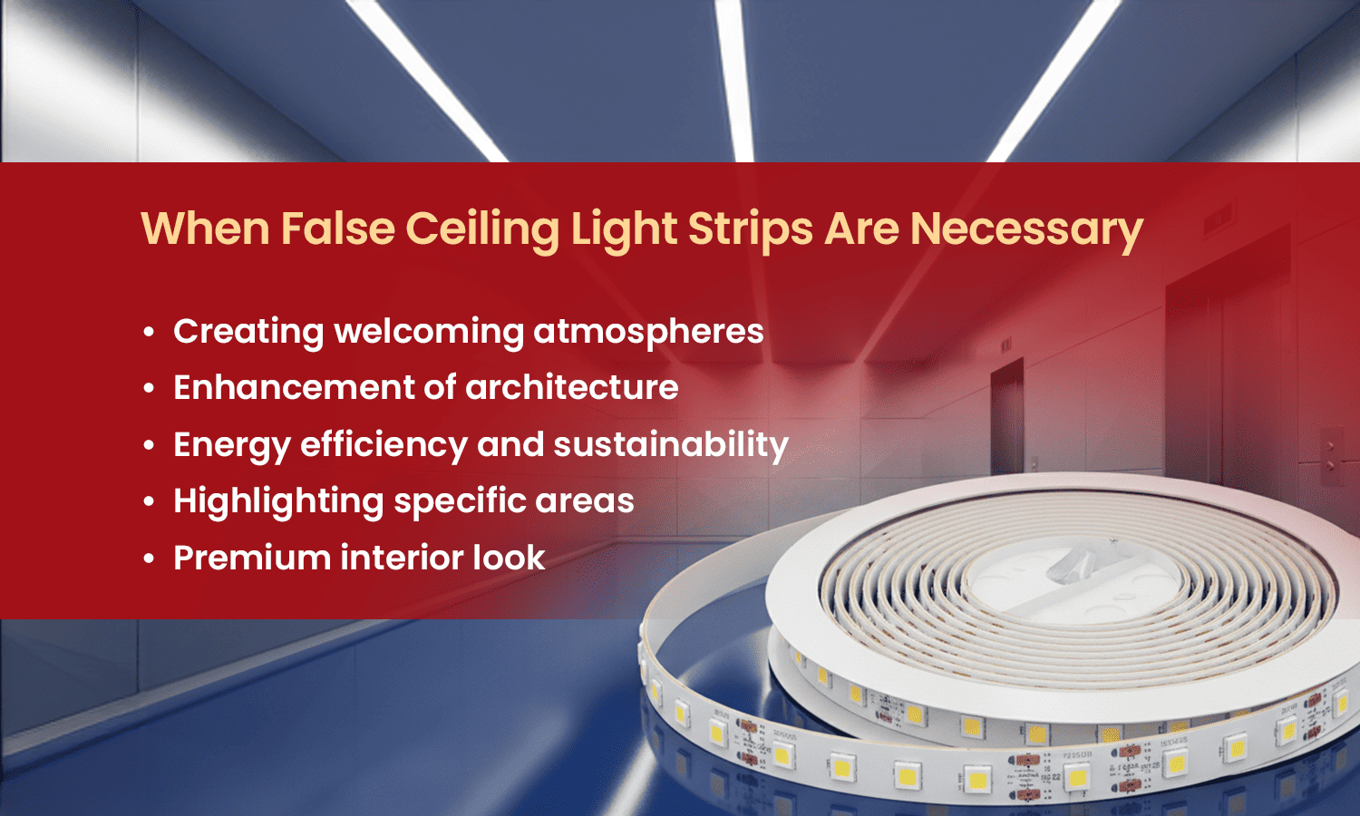LED strip lights for false ceiling modern interior lighting.