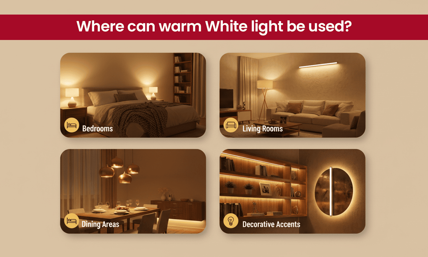 Where to use warm white light at home