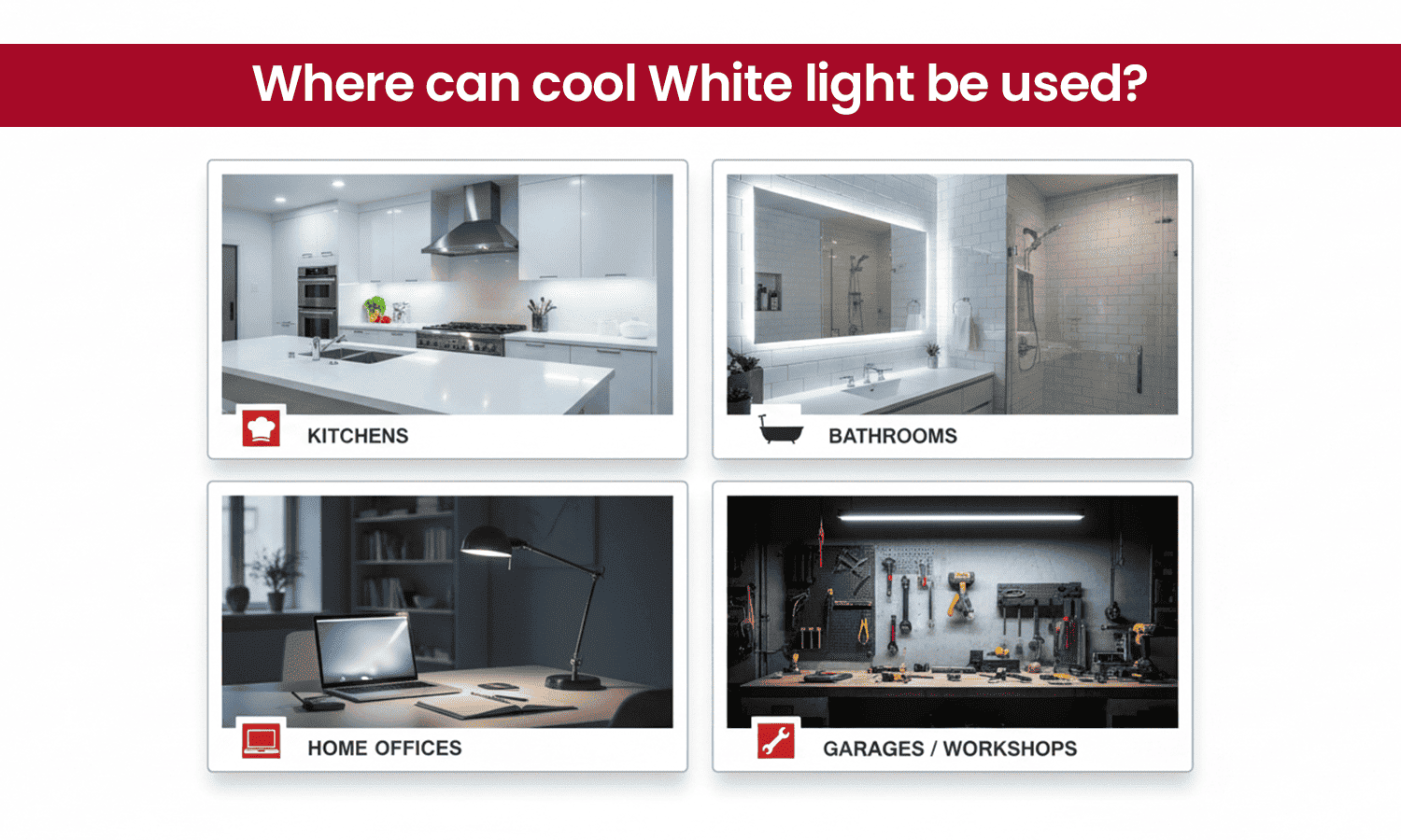 Where to use cool white light at home