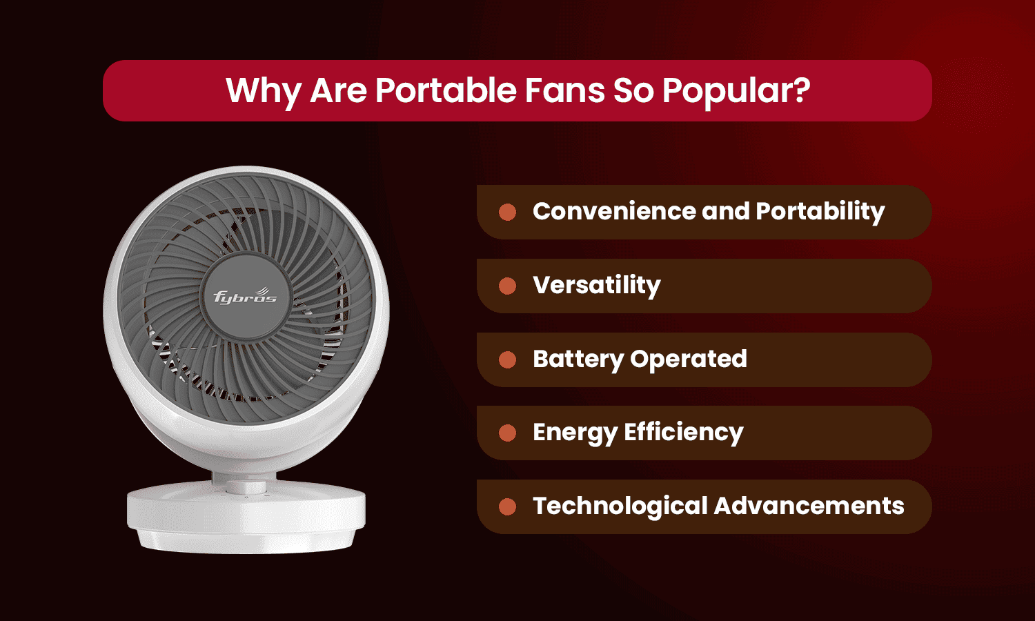 Why portable fans are popular – benefits like portability, versatility, battery operation, and energy efficiency