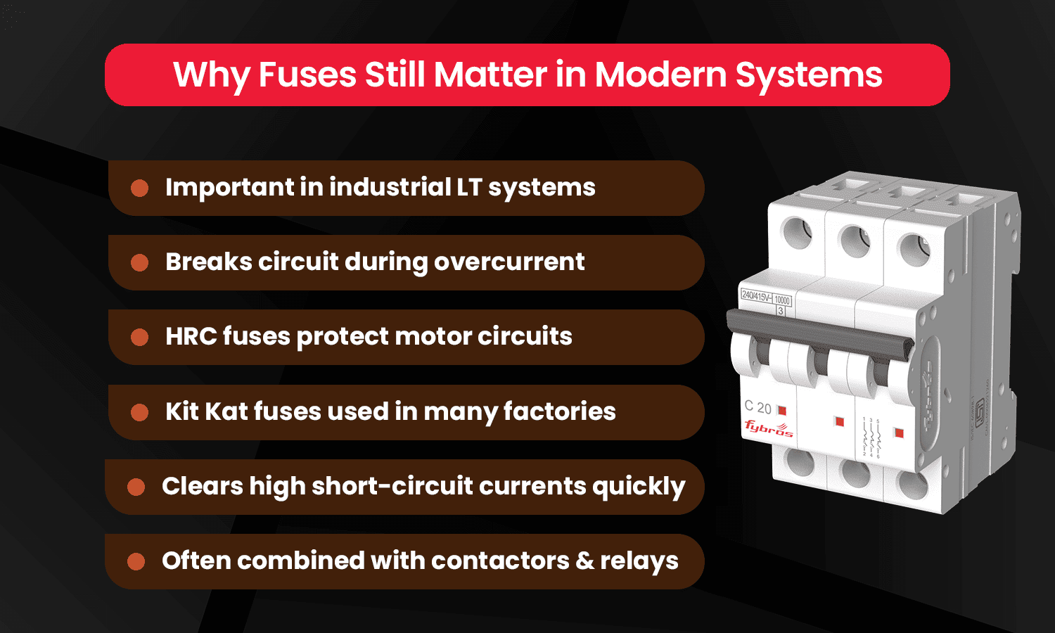 Fuse switchgear for overcurrent protection in industrial electrical systems