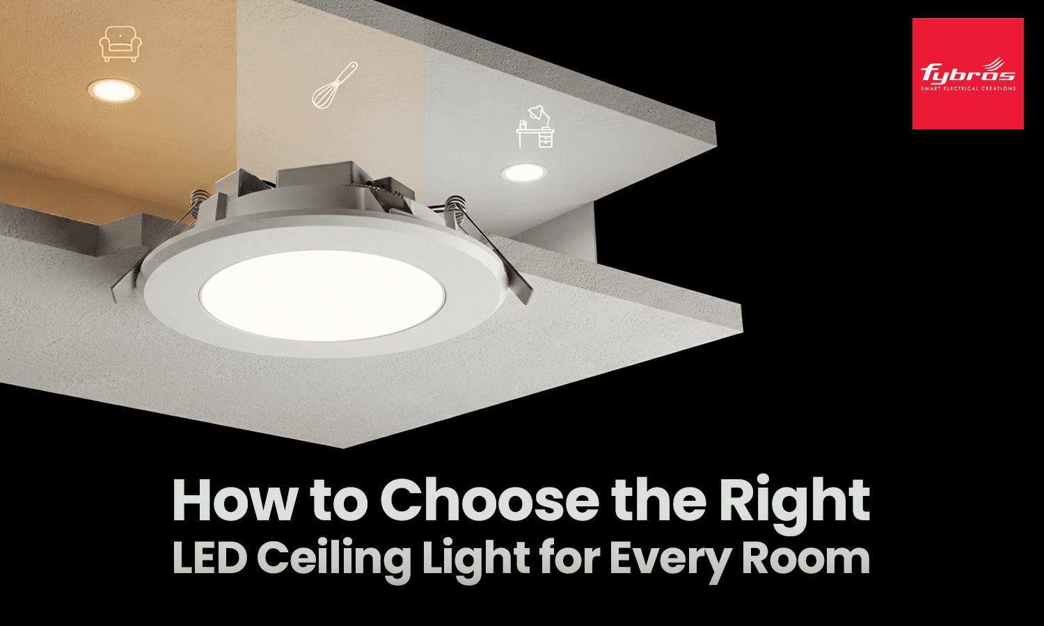 Choose LED ceiling light for different rooms in a modern home 
