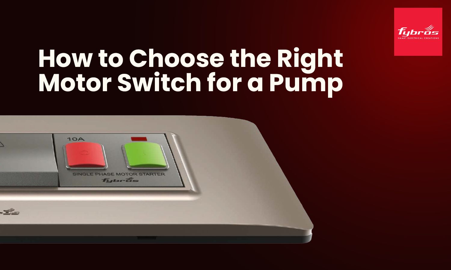 Motor switch for safely controlling water pumps and home motors