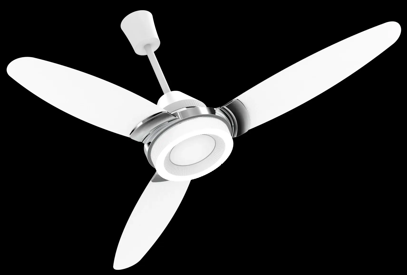 F-Wave Ceiling Fan with 1200mm Sweep and Remote Control in Matte Black