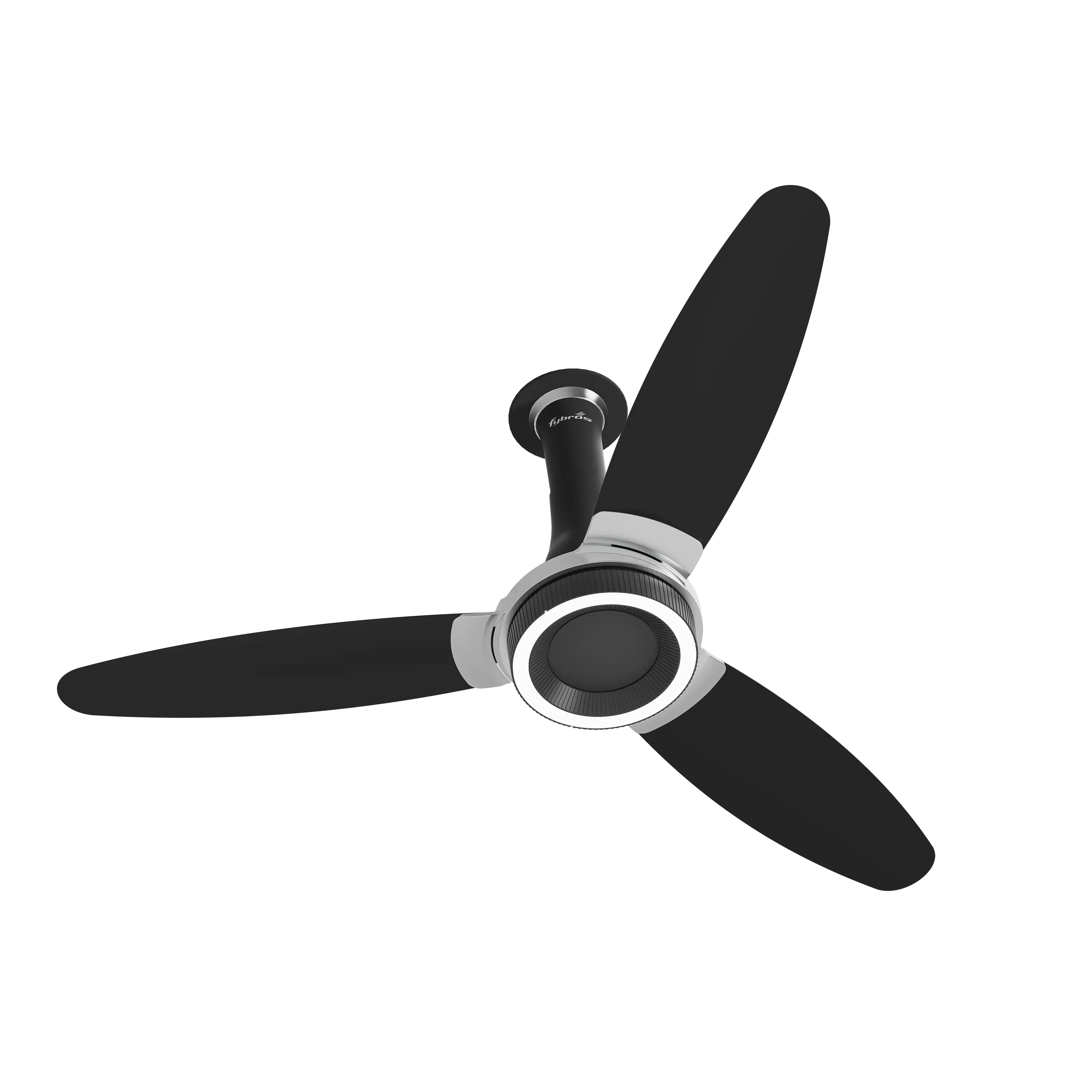 F-Wave Ceiling Fan with 1200mm Sweep and Remote Control in Matte Black