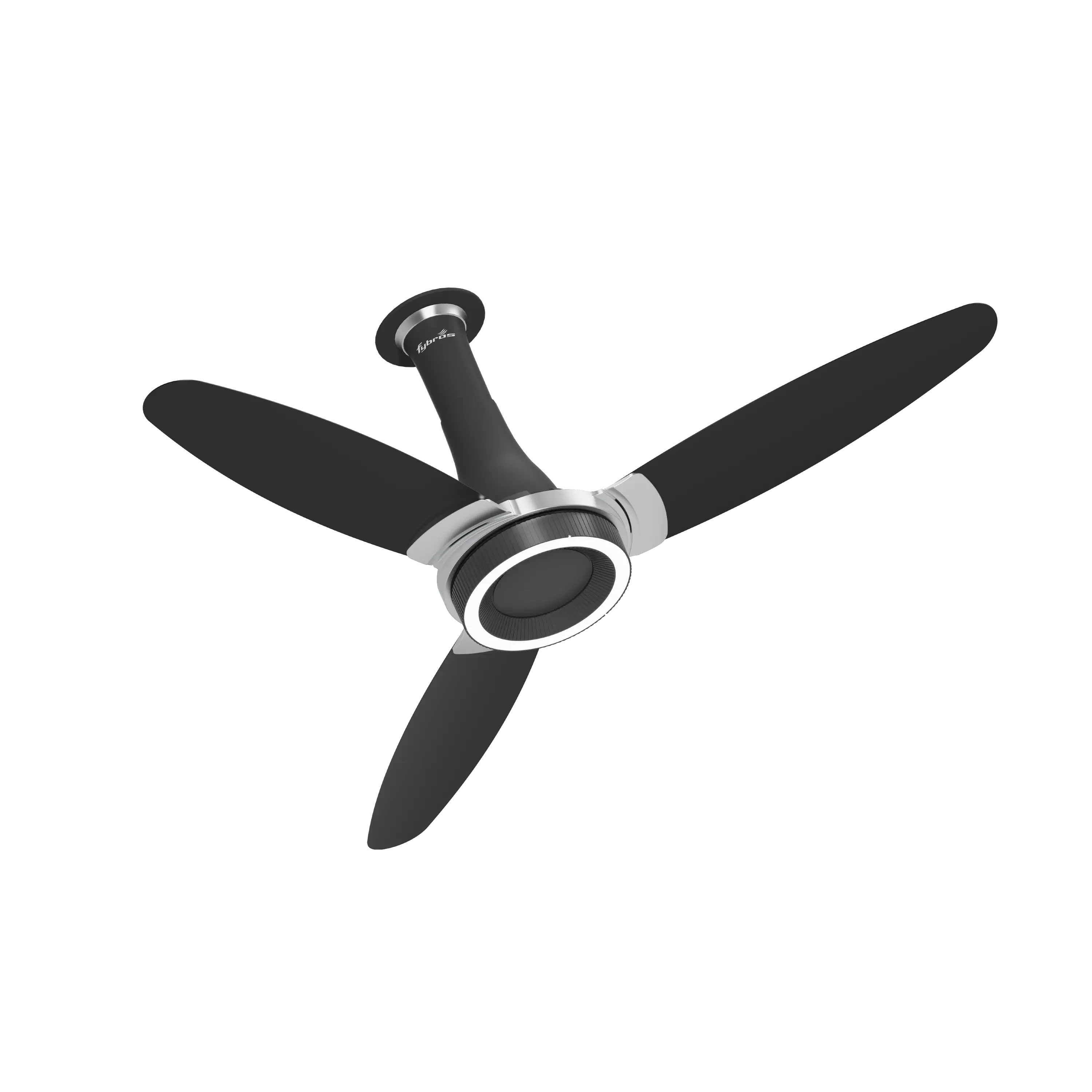 F-Wave Ceiling Fan with 1200mm Sweep and Remote Control in Matte Black