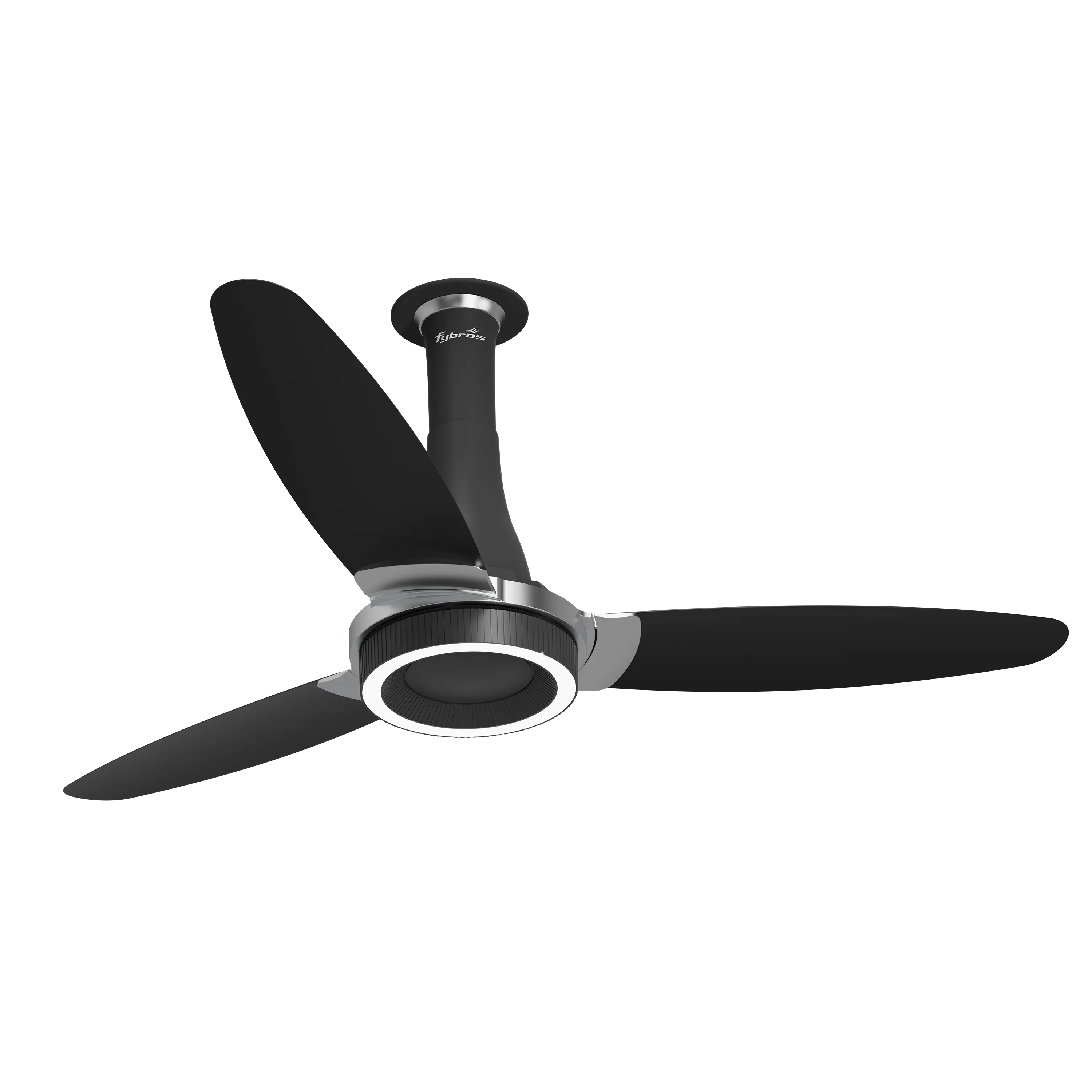 F-Wave Ceiling Fan with 1200mm Sweep and Remote Control in Matte Black
