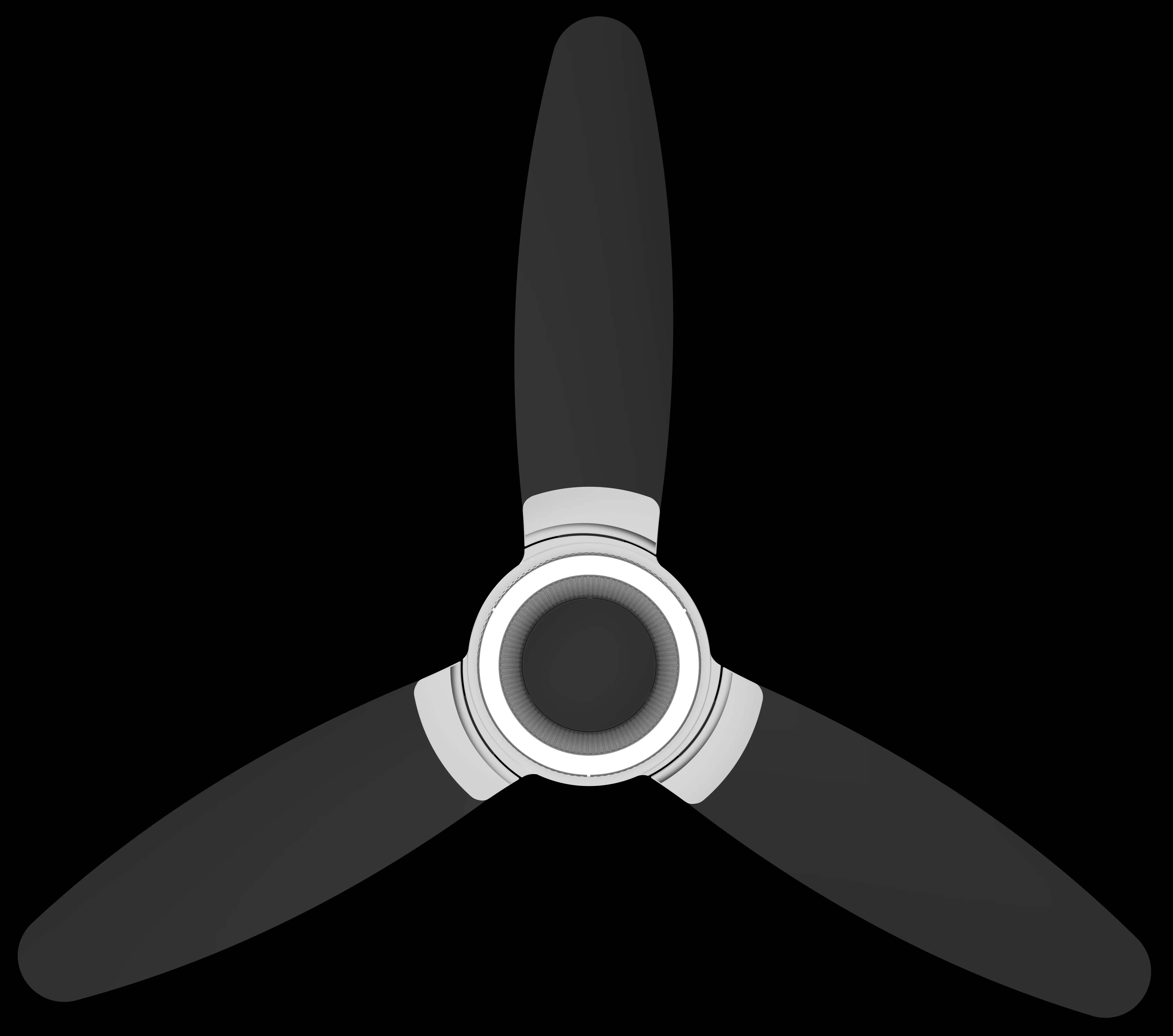 F-Wave Ceiling Fan with 1200mm Sweep and Remote Control in Matte Black