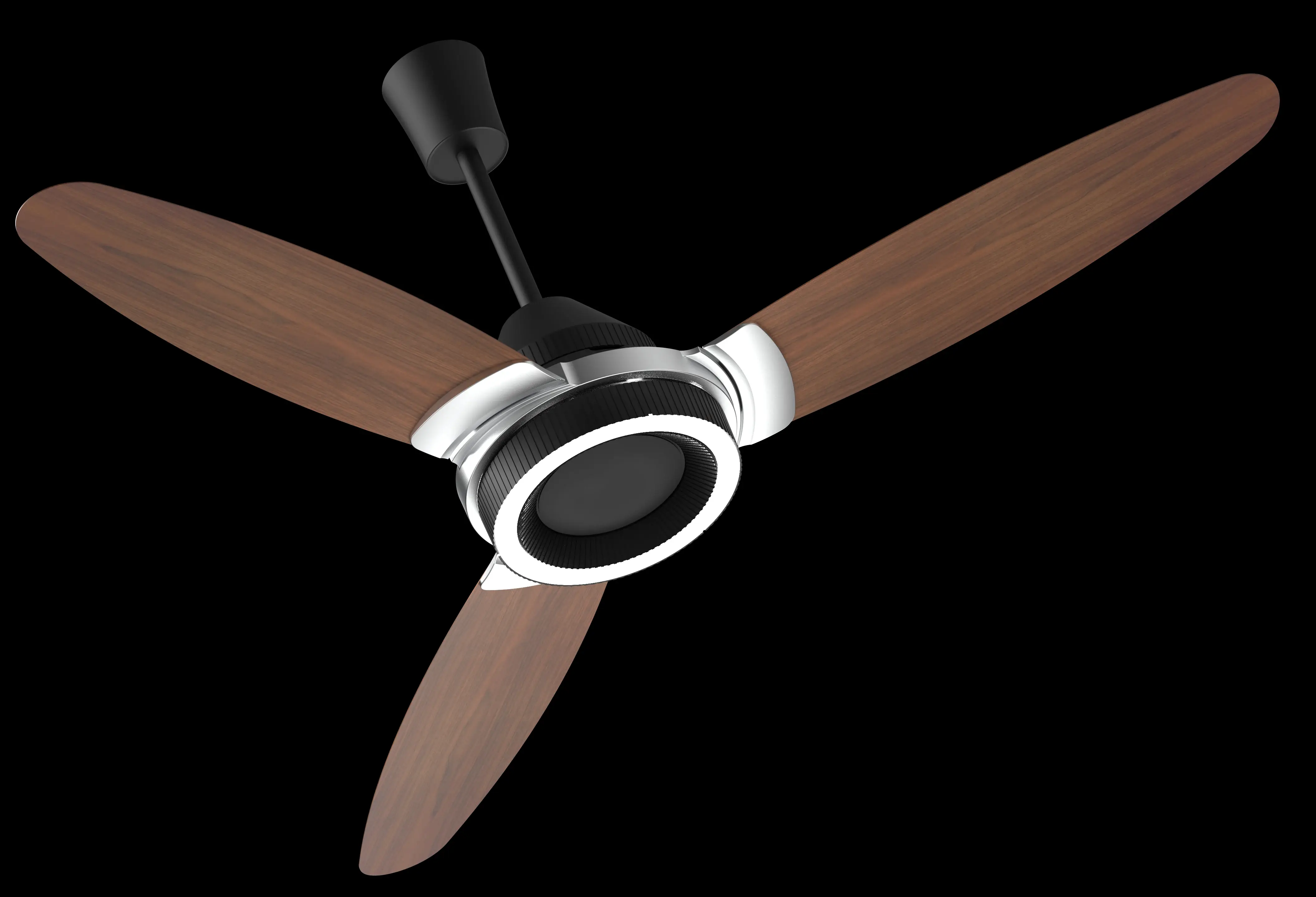 F-Wave Ceiling Fan with 1200mm Sweep and Remote Control in Matte Black