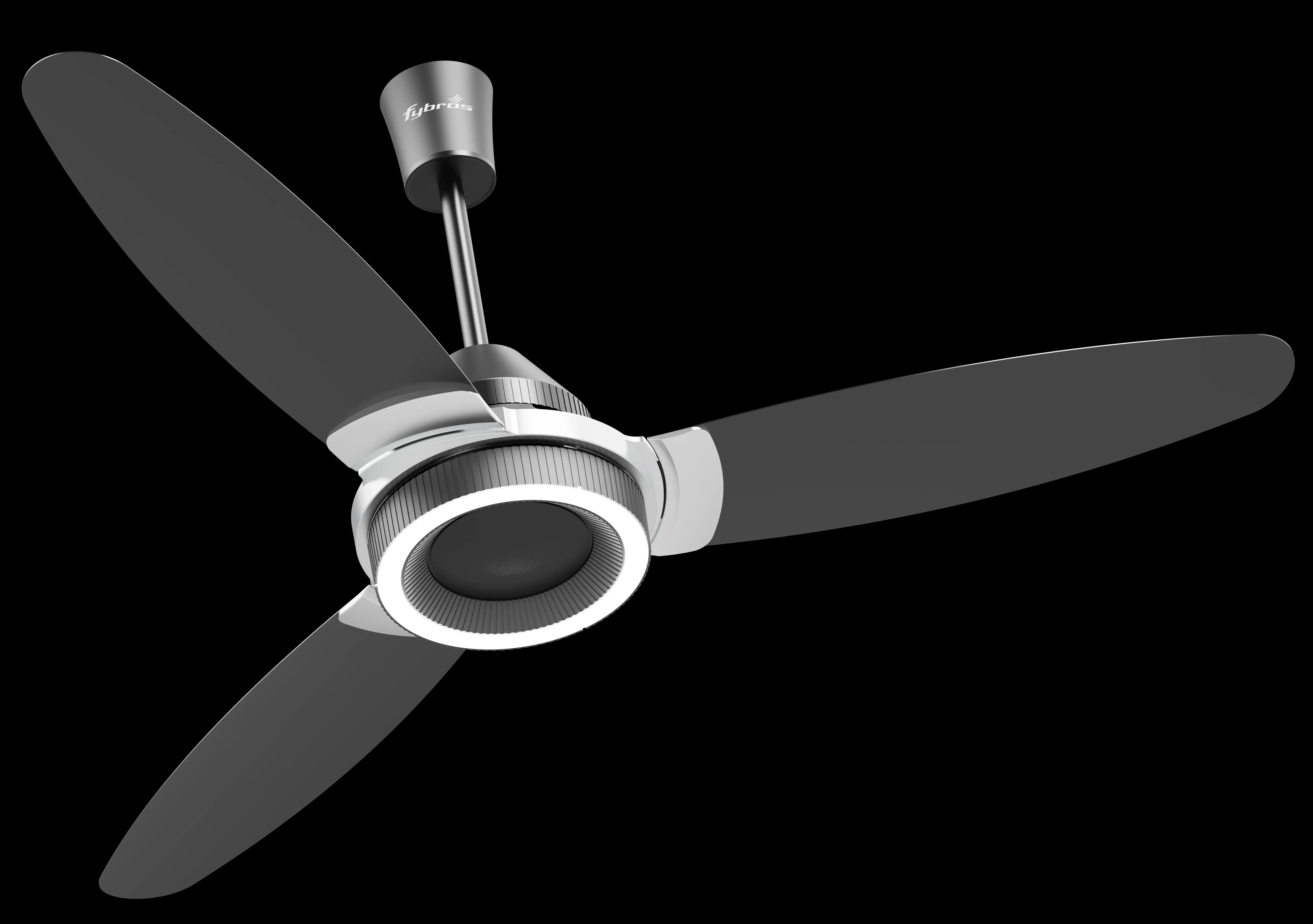 F-Wave Ceiling Fan with 1200mm Sweep and Remote Control in Matte Black
