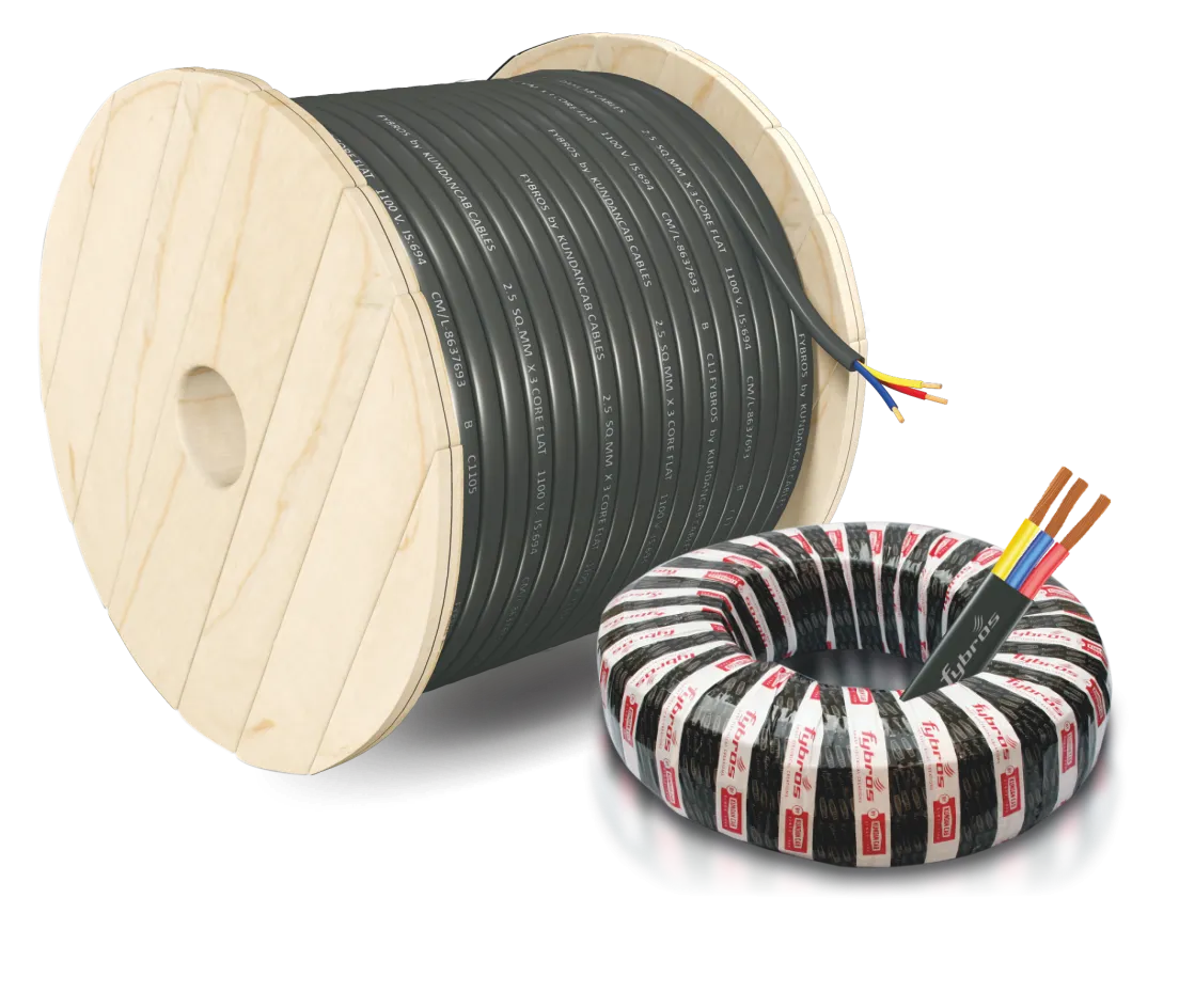 3-Core X-Flat Submersible Cable Copper Conductor